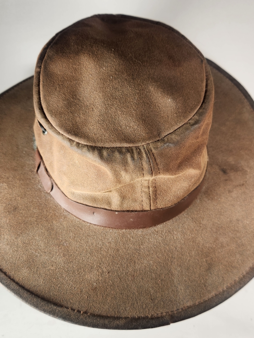 OUTBACK LEATHER Cowboy Hat Men's Large 7 1/4 Brown Leather Western Australia - Picture 7 of 8